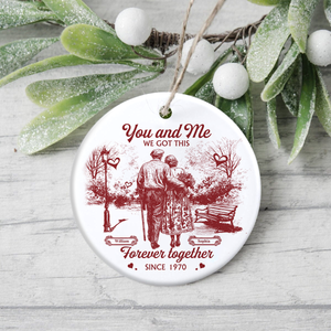 You & Me We Got This Couple Toile De Jouy Ceramic Ornament Personalized Gift For Couple, Wife, Husband HO82 894704