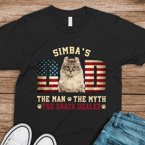 Custom Photo Cat - Cat's Dad The Man The Myth The Dealer American Flag Dad Shirt HA75 892442