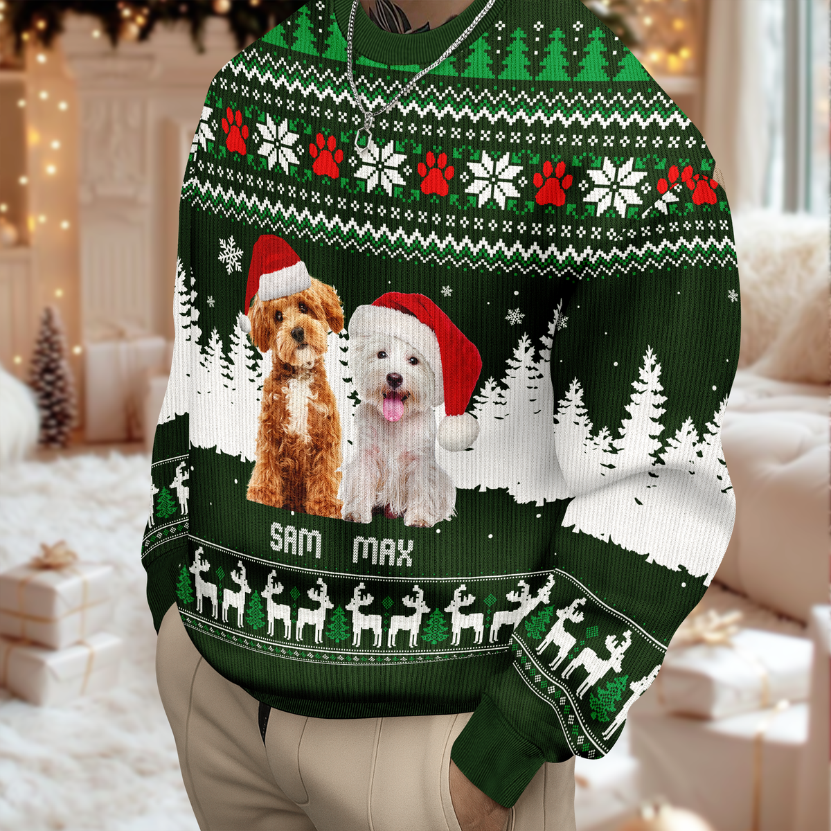 Custom Photo Dog Winter Ugly Sweater Gift For Dog Lovers HA75 897550
