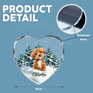 Custom Photo Dog Heart Shaped Glass Ornament For Christmas HA75 891572