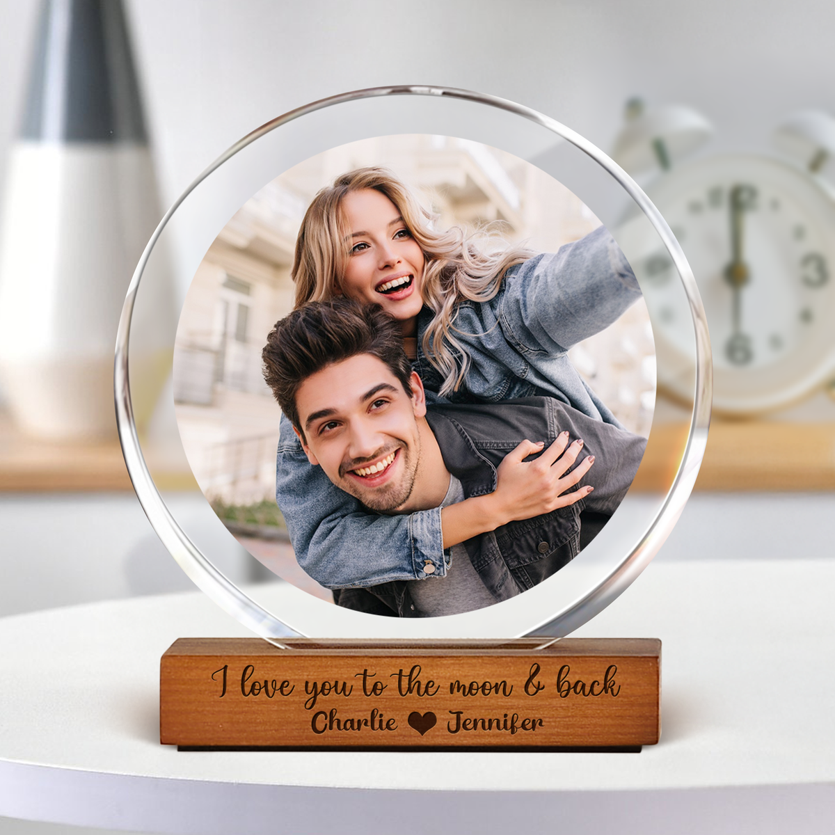 You & Me We Got This - Custom Couple Photo Round Acrylic Frame Block Anniversary Gift CH07 896032