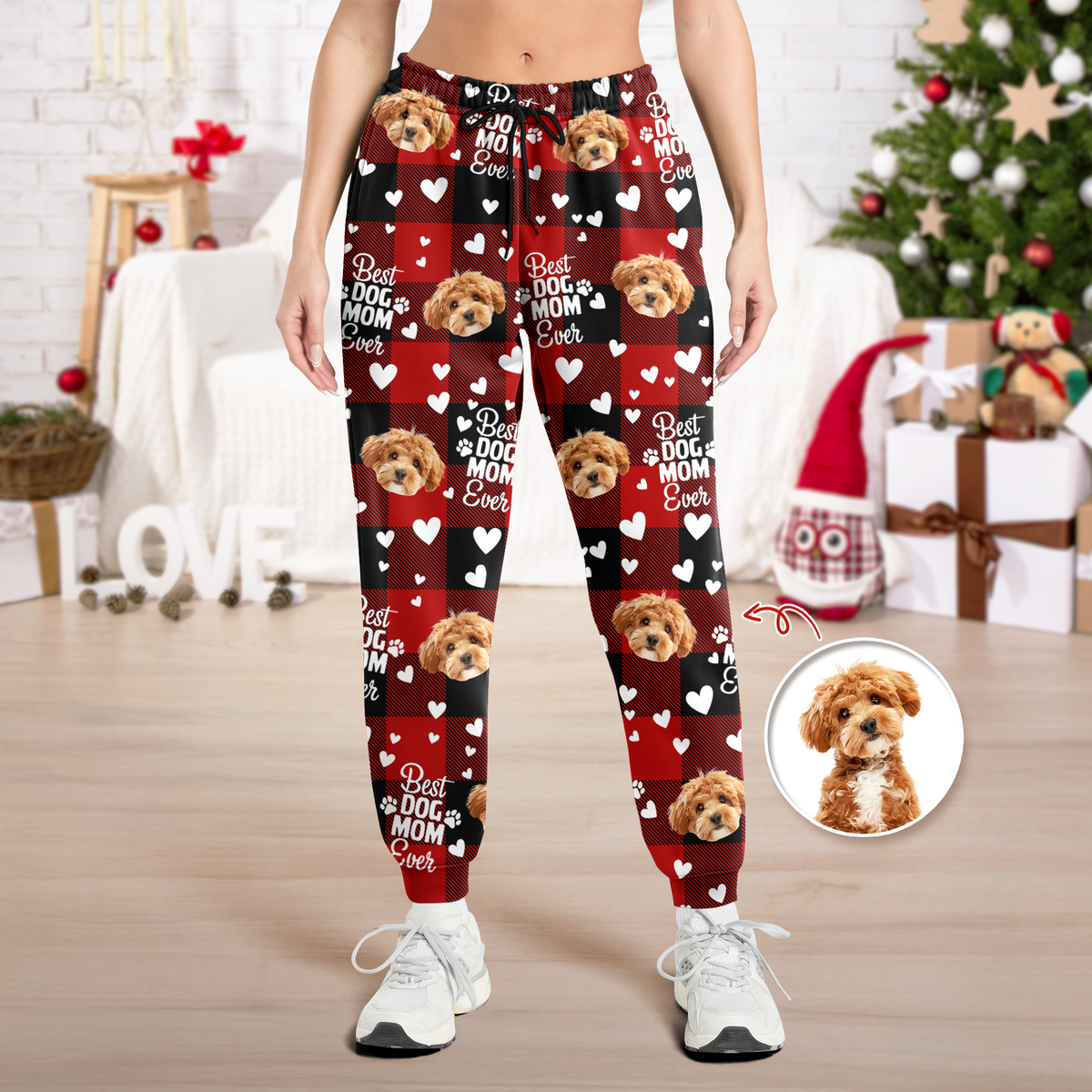 Custom Photo Best Dog Mom, Best Dog Dad Ever Sweatpants HA75 897618