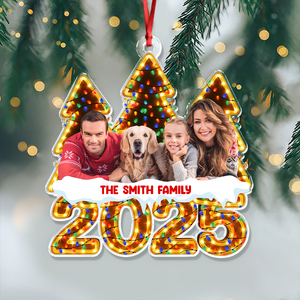 Custom Family Photo Christmas Light Acrylic Ornament CH07 899162