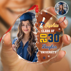 Custom Photo Class Of 2026 Glass Ornament Gift For Graduation LM32 897317