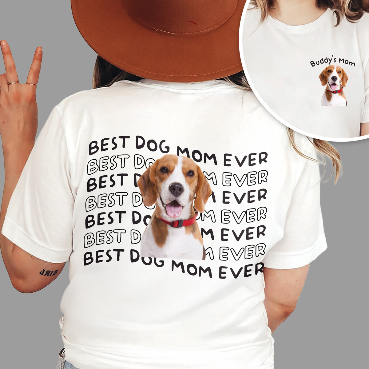 Custom Dog Photo Best Dog Mom Ever Back Front Shirt Gift For Dog Owner TH10 898787