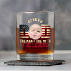 Custom Kid Photo - Dad, The Man The Myth The Legend Dad Whiskey Glass LM32 893539