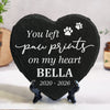You Left Paw Prints On Our Hearts Personalized Name Memorial Heart Shaped Stone LM32 899237