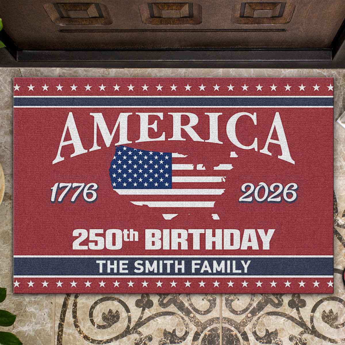 Personalized Family Name America 250th Anniversary Doormat TH10 898435