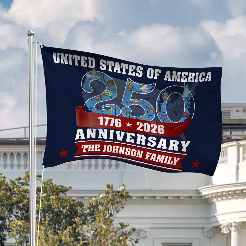 Custom Family Name United States Of America 250th Anniversary House Flag LM32 897957