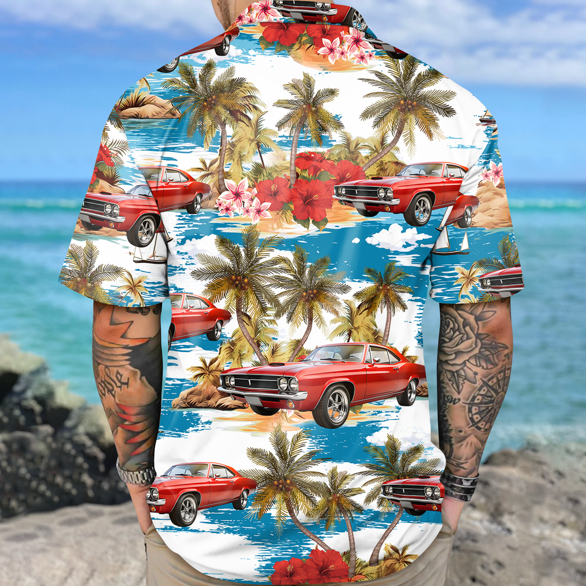 Custom Car Photo Sunset Hawaii Shirt TH10 892653