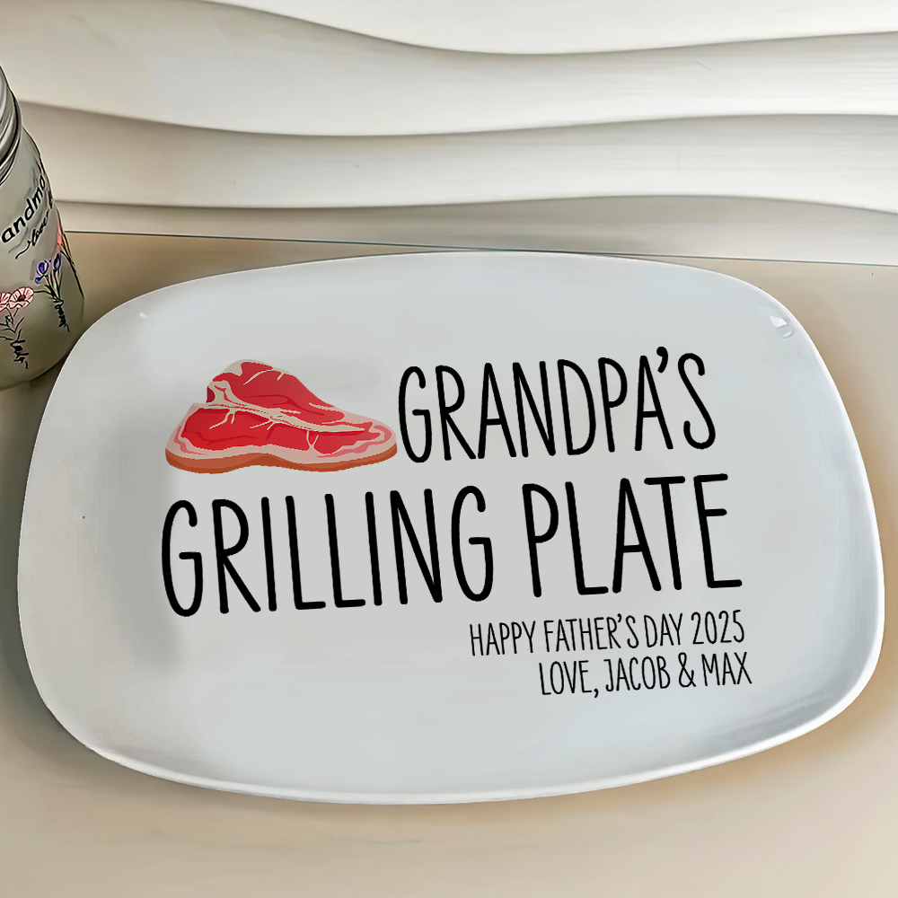 Daddy's Grilling Plate Platter Personalized Gift For Father's Day, BBQ Lovers HO82 894004