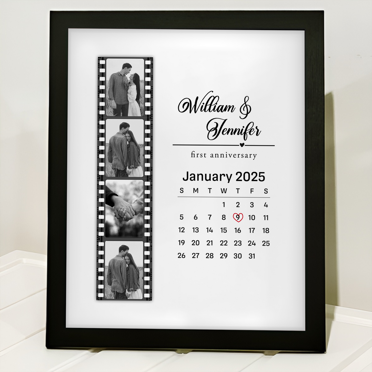 Custom Photo with Calendar Personalized Picture Frame Couple Anniversary Gift, Valentines Day Gift HA75 920090