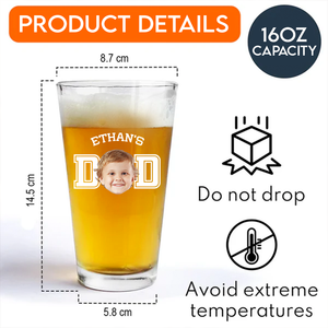 Custom Kid Photo Beer Glass Personalized Father's Day Gift Birthday Gift CH07 895848
