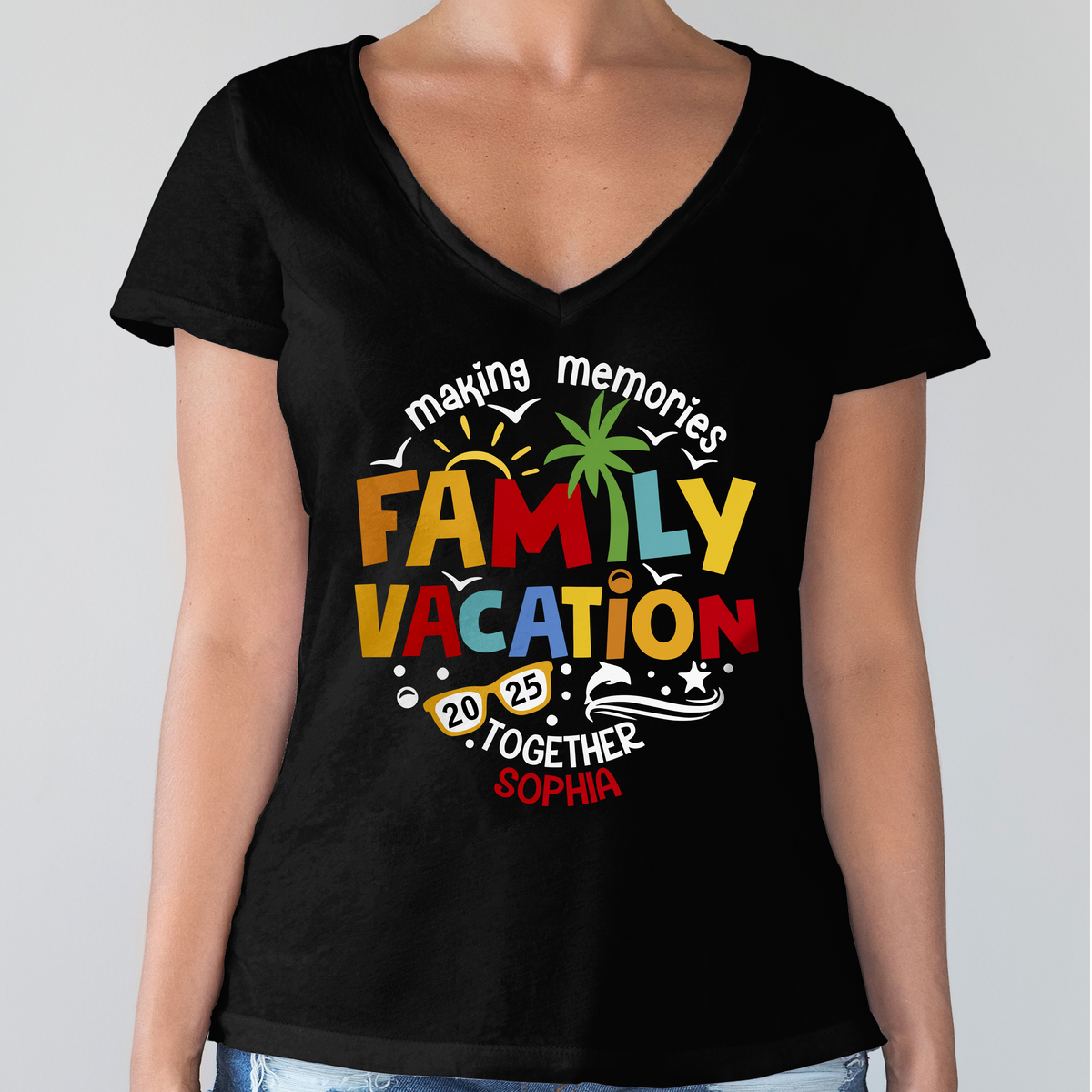 Personalized Family Vacation 2025 Making Memories Together Dark Shirt LM32 893811