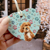 Custom Photo Lovely Dog Cat 3D Effect Heart Shaped Ceramic Ornament HA75 898194