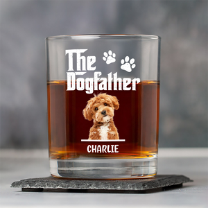 Custom Dog Photo The Dog Father Whiskey Glass Gift For Father's Day, Dog Dad HO82 893958
