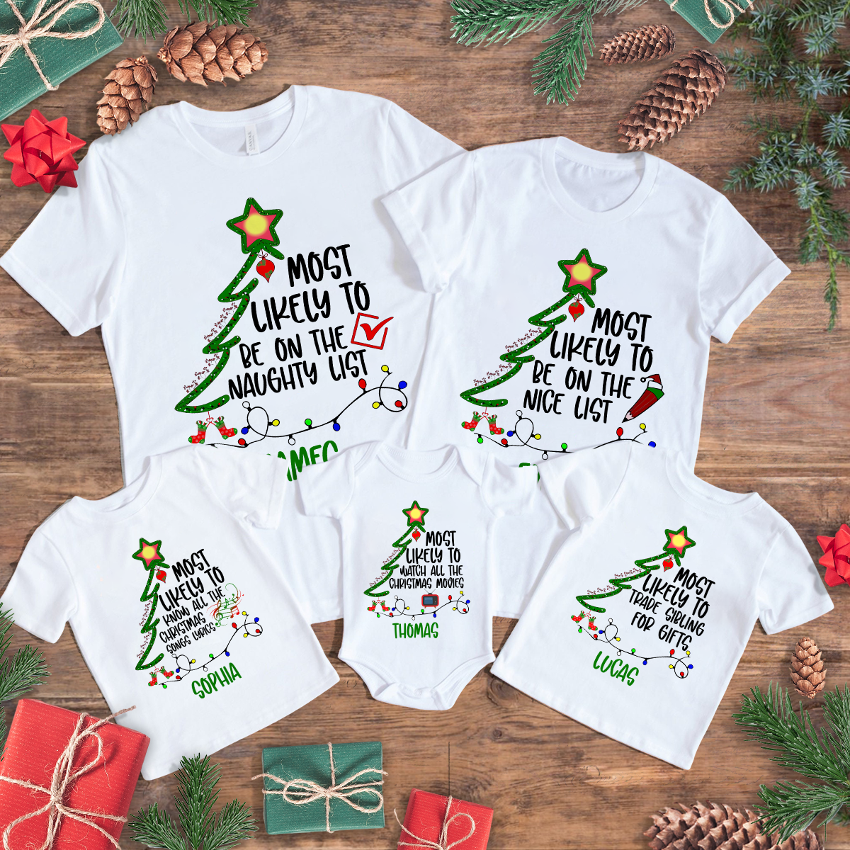 Custom Name Most Likely To Family Christmas Bright Shirt TH10 896007