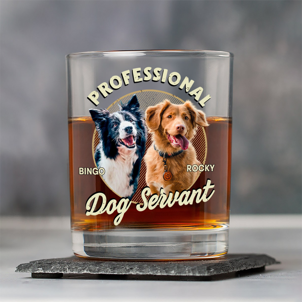 Custom Photo Servant Of Dog Cat Whiskey Glass Gift For Dog Cat Lovers HO82 893962