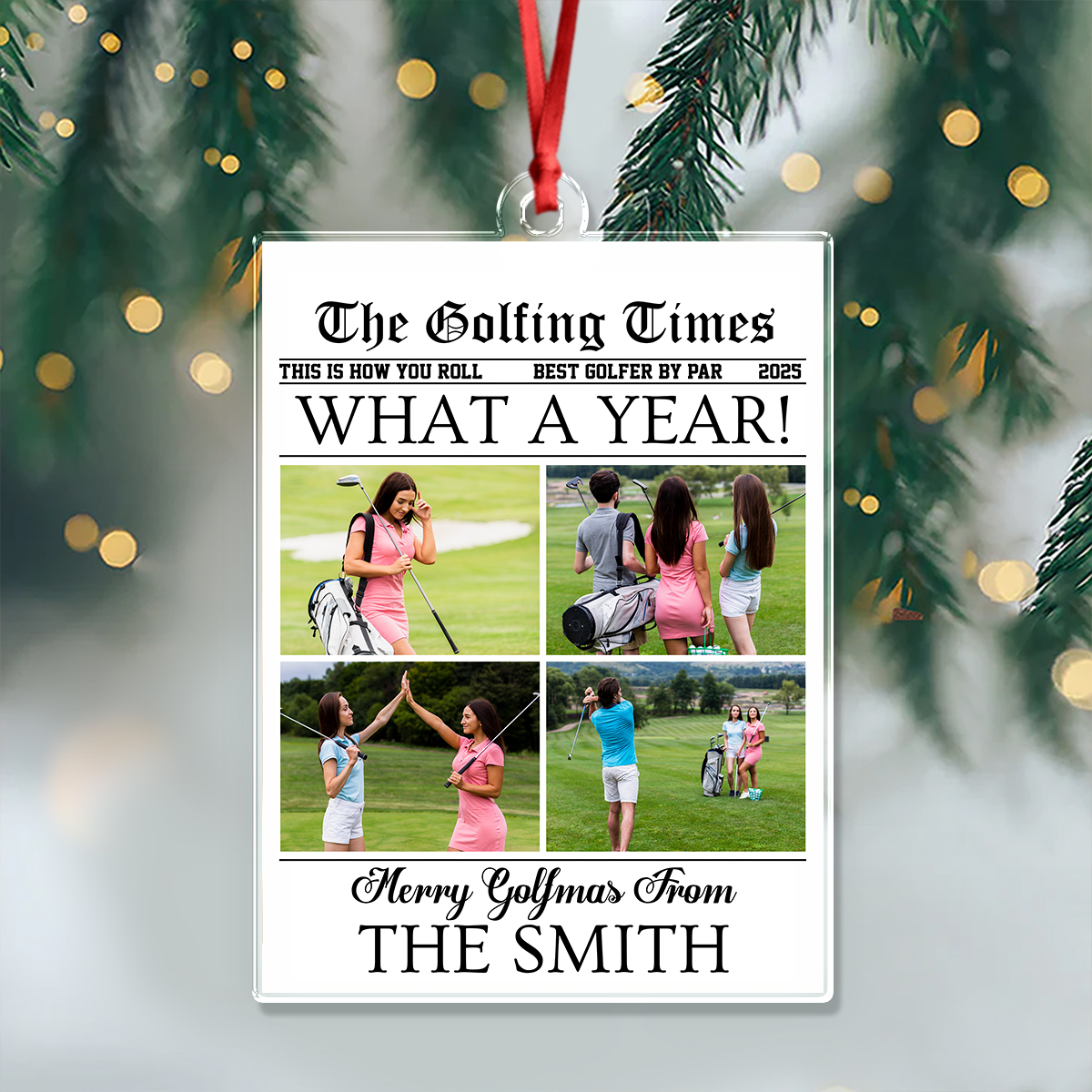 Custom Photo What A Year Acrylic Ornament Christmas Gift For Golf Lovers HO82 894692