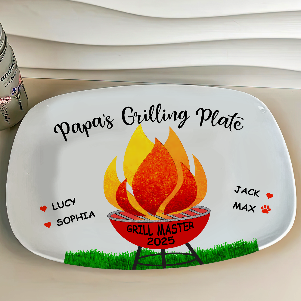 Personalized Daddy's Grilling Plate Platter Gift For Father's Day, Birthday HO82 893978