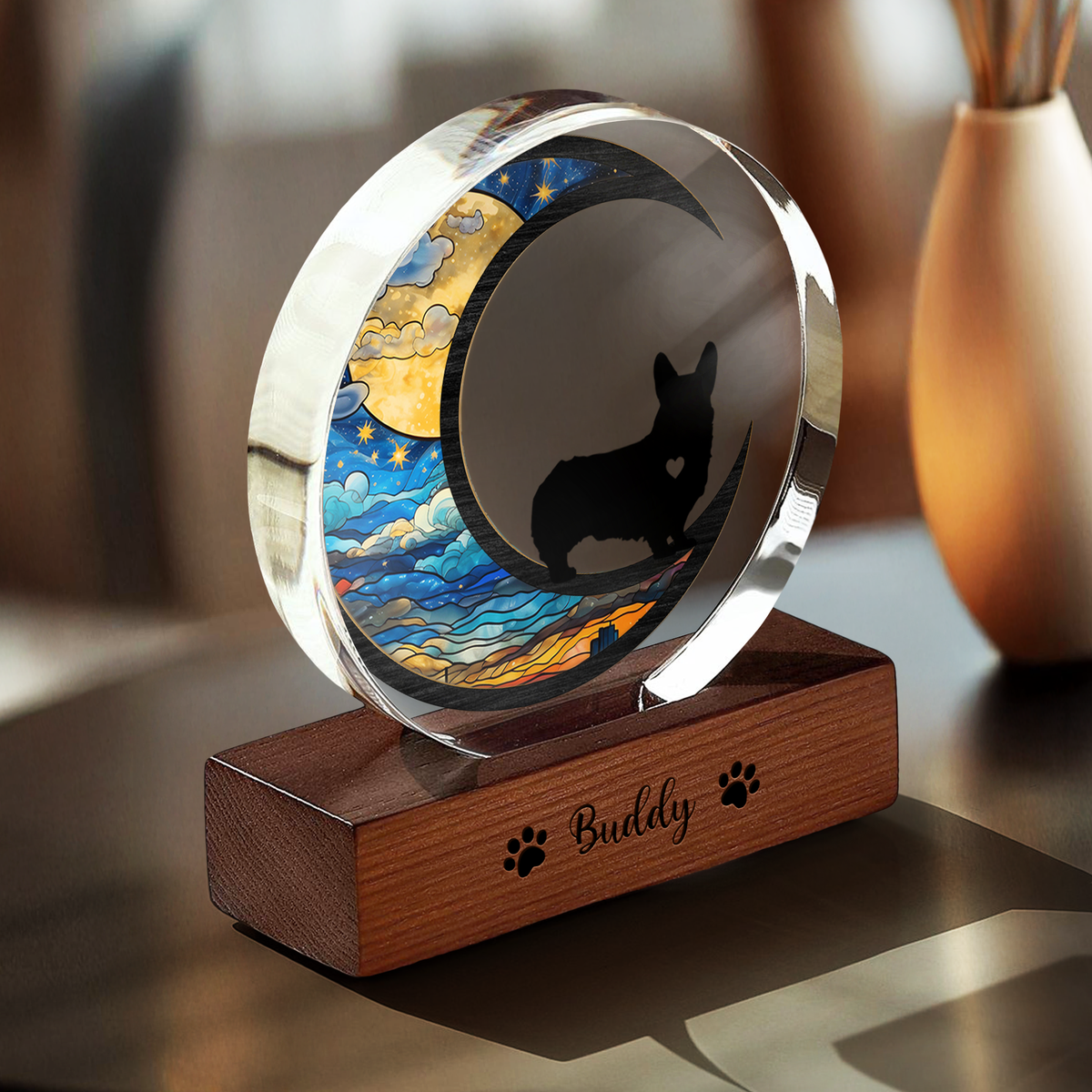 Don’t Cry Because It Is Over Pet Memorial Round Acrylic Frame Block TH10 894071