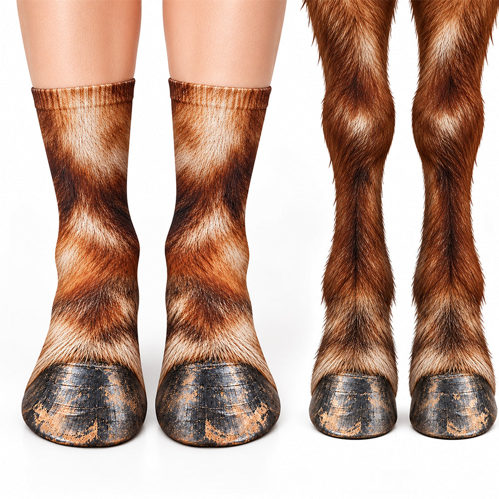 Funny 3D Horse Hoof Socks – Realistic Animal Feet Print Novelty Socks CH07 180834