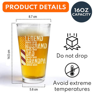 Personalized Legend Husband Dad Grandpa Print Beer Glass TH10 892941