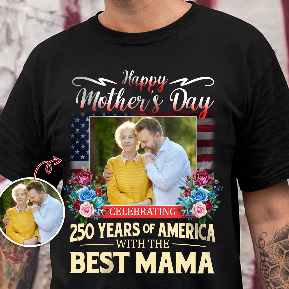 Custom Photo 250 Years Of America With The Best Mama Dark Shirt TH10 898727
