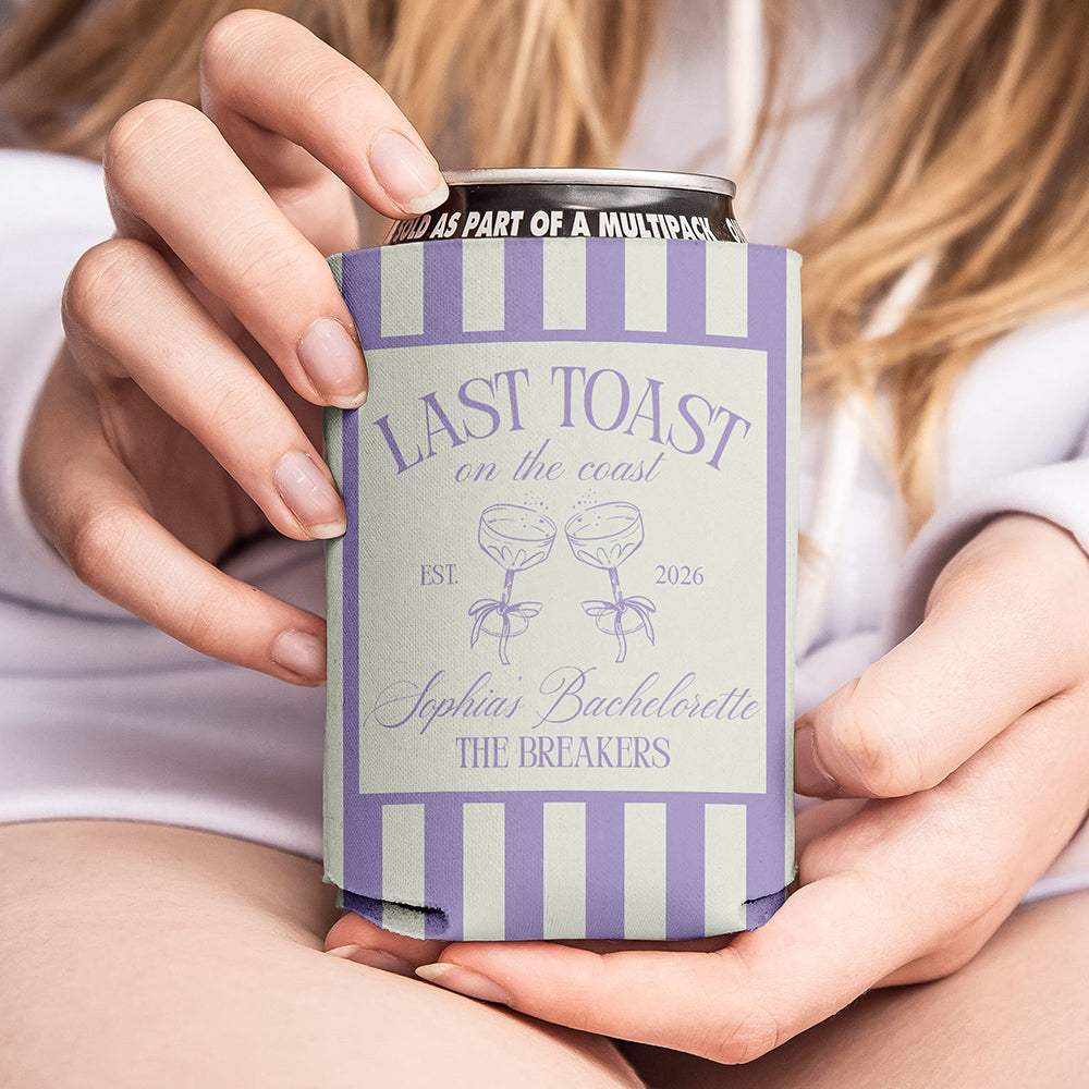 Personalized Last Toast On The Coast Bachelorette Party Print Full Can Cooler CH07 911260
