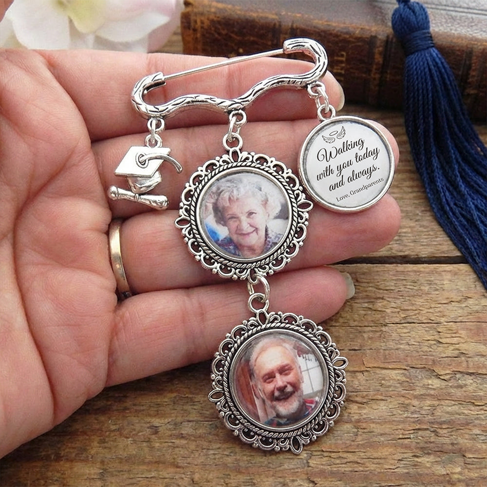 Personalized Photo Remembering Loved Ones Graduation Cap Memorial Tassel Picture Lapel Pin HA75 920764