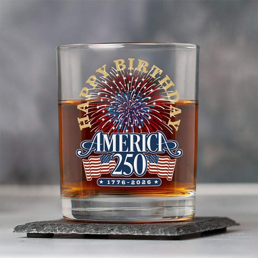 America 250 Semiquincentennial Fireworks Celebration Whiskey Glass HO82 894612