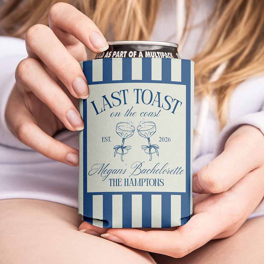 Personalized Last Toast On The Coast Bachelorette Party Print Full Can Cooler CH07 911260