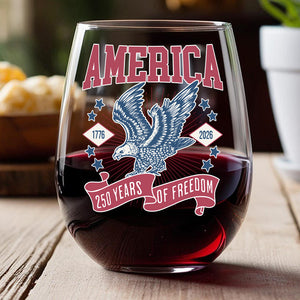 America 1776 - 2026 250 Years Of Freedom Wine Glass HA75 897024