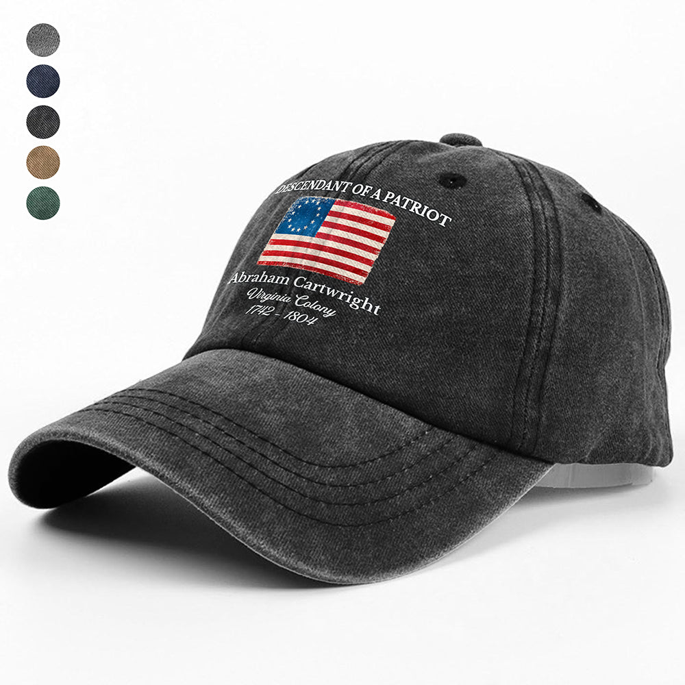 Custom Descendant of a Patriot Heritage Washed Denim Baseball Cap LM32 895549