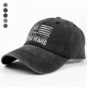 250 Years USA 250th Birthday 1776-2026 Eagle Flag Washed Denim Baseball Cap HO82 894572