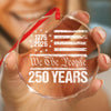 250 Years USA 250th Birthday 1776-2026 Eagle Flag Glass Ornament HO82 894570