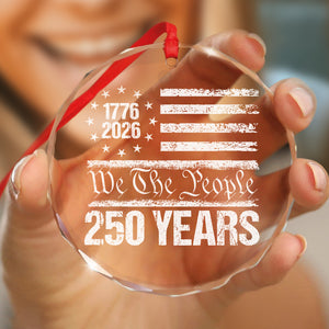 250 Years USA 250th Birthday 1776-2026 Eagle Flag Glass Ornament HO82 894570