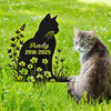 Custom Name Cat Grave Marker - Personalized Pet Memorial Garden Stake HO82 902188