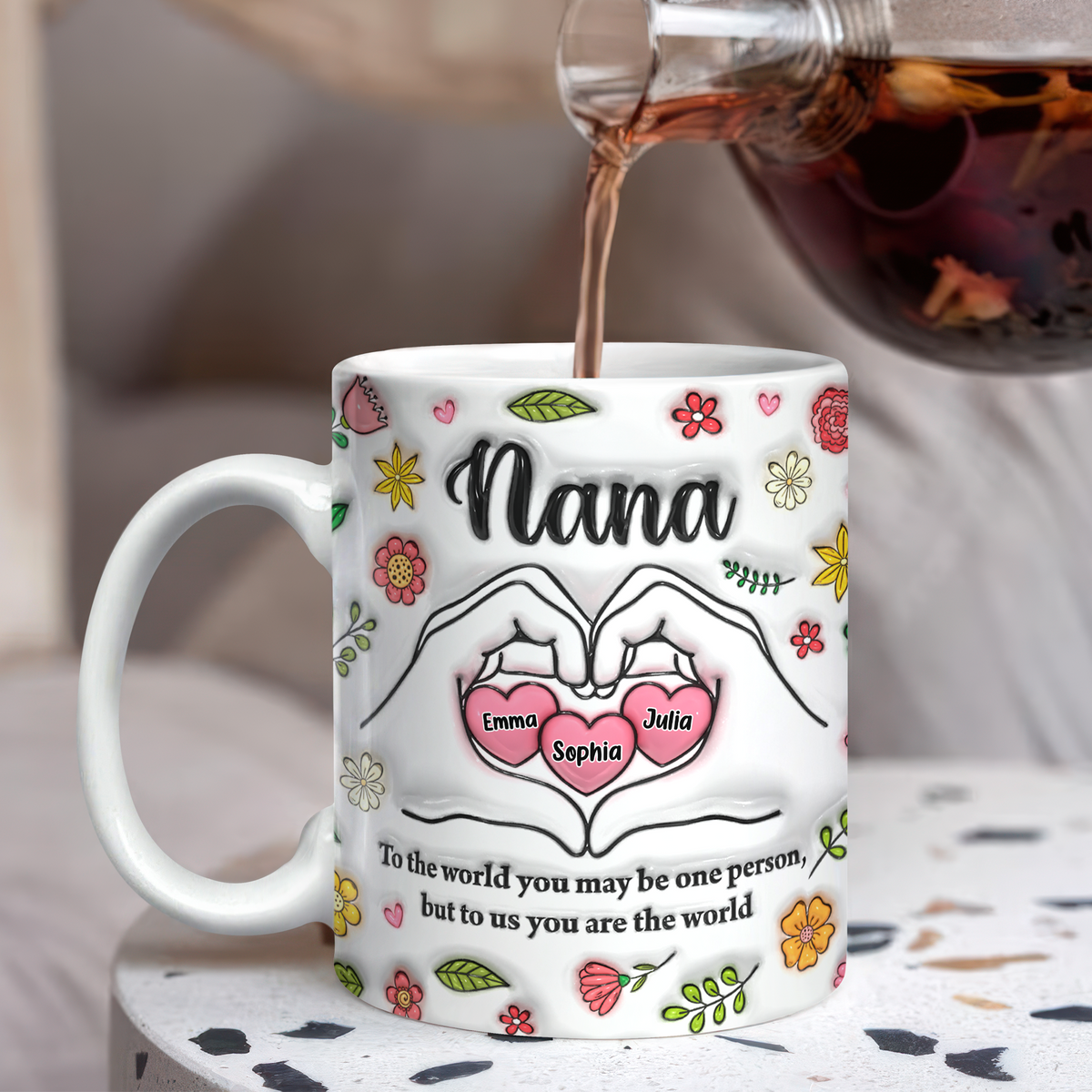 Custom Name Mom's Heart Hand 3D Effect Mug Gift For Mother's Day CH07 910682