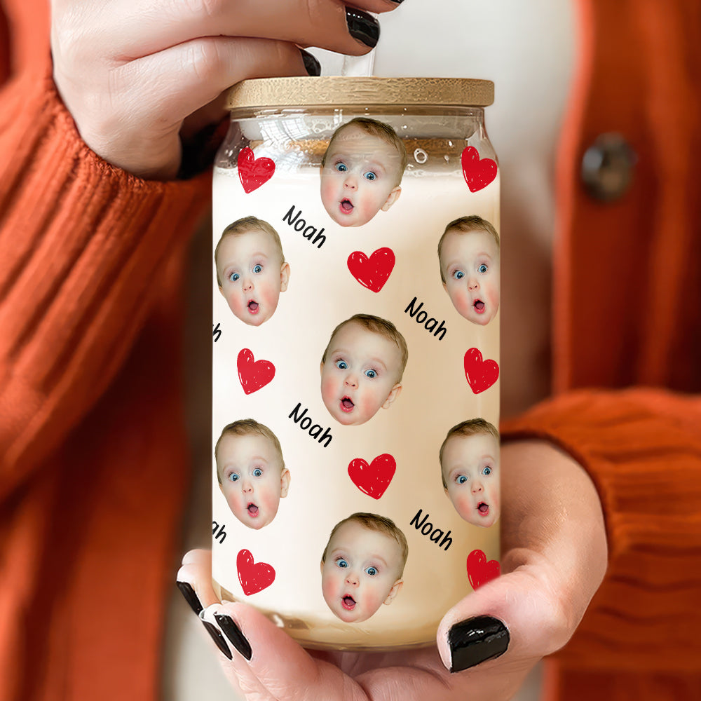 Custom Funny Baby Face Glass Can Father's Day Gift Mother's Day Gift CH07 895662