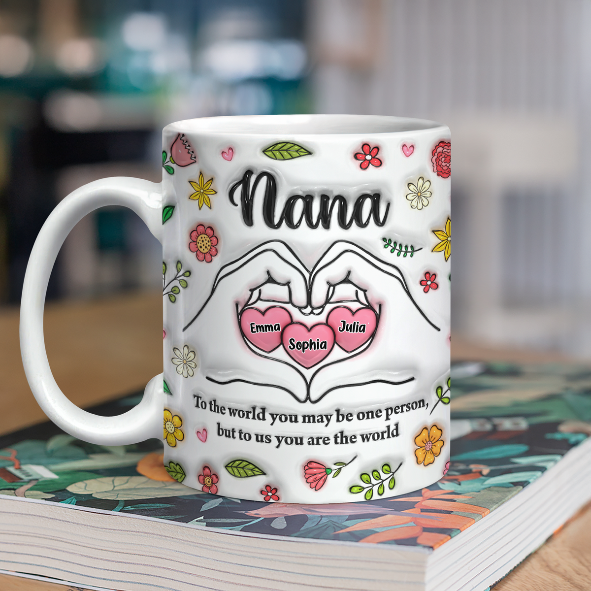 Custom Name Mom's Heart Hand 3D Effect Mug Gift For Mother's Day CH07 910682