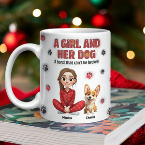 Personalized A Girl And Her Dog Version 3D Inflated Effect Mug HA75 898070