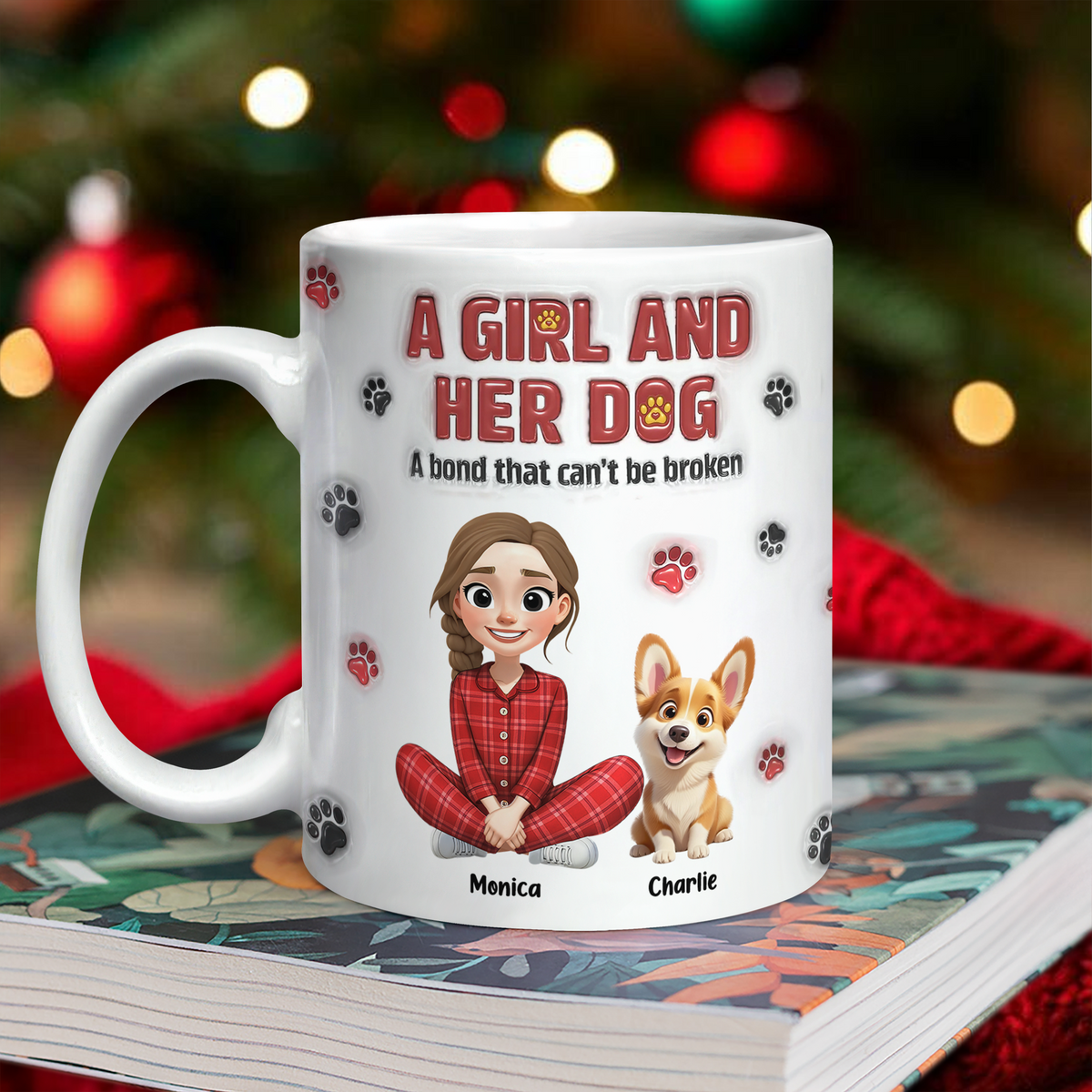 Personalized A Girl And Her Dog Version 3D Inflated Effect Mug HA75 898070