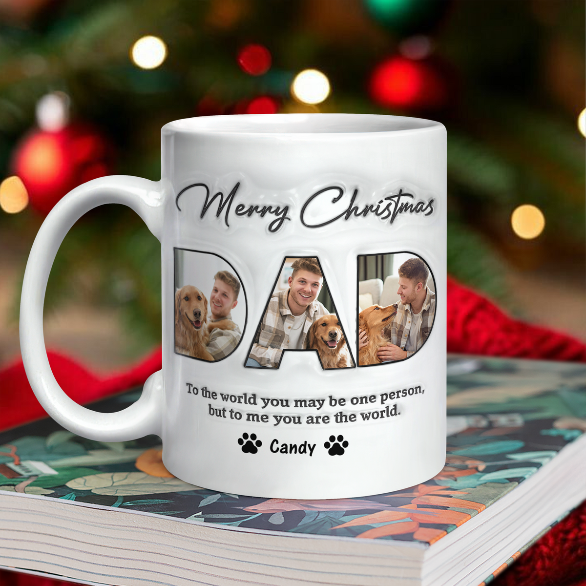Custom Photo Merry Christmas 3D Inflated Effect Mug For Dad TH10 894315