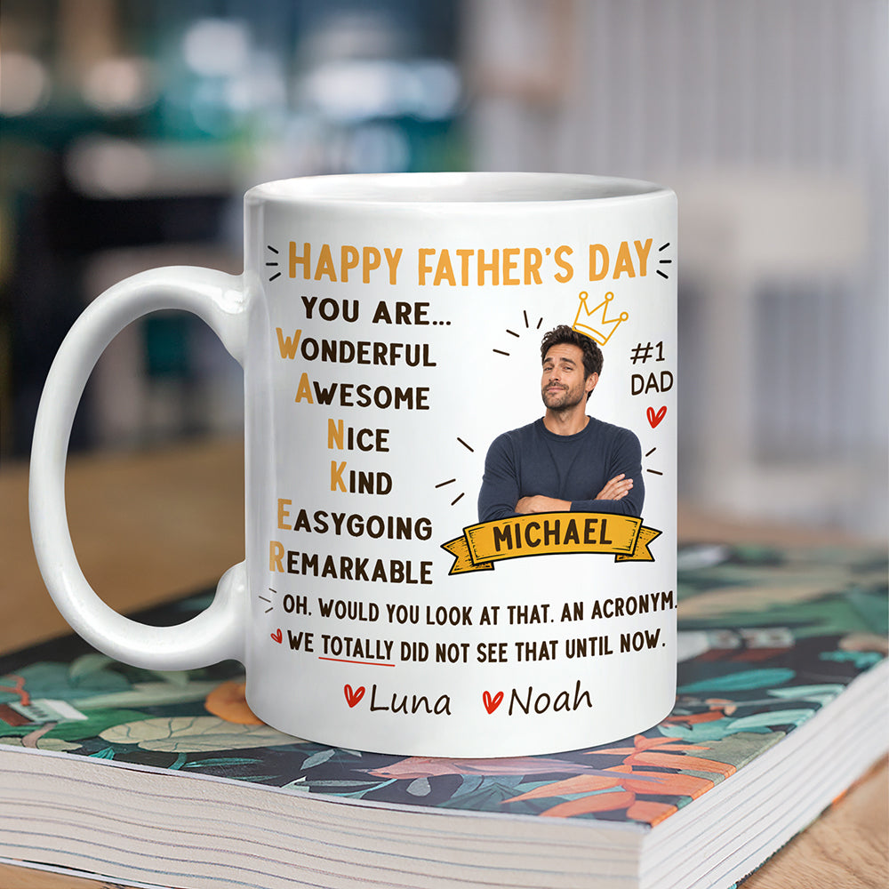 Custom Photo Funny Dad Acronym Mug, Joke Gift for Dad, Father's Day LM32 669085