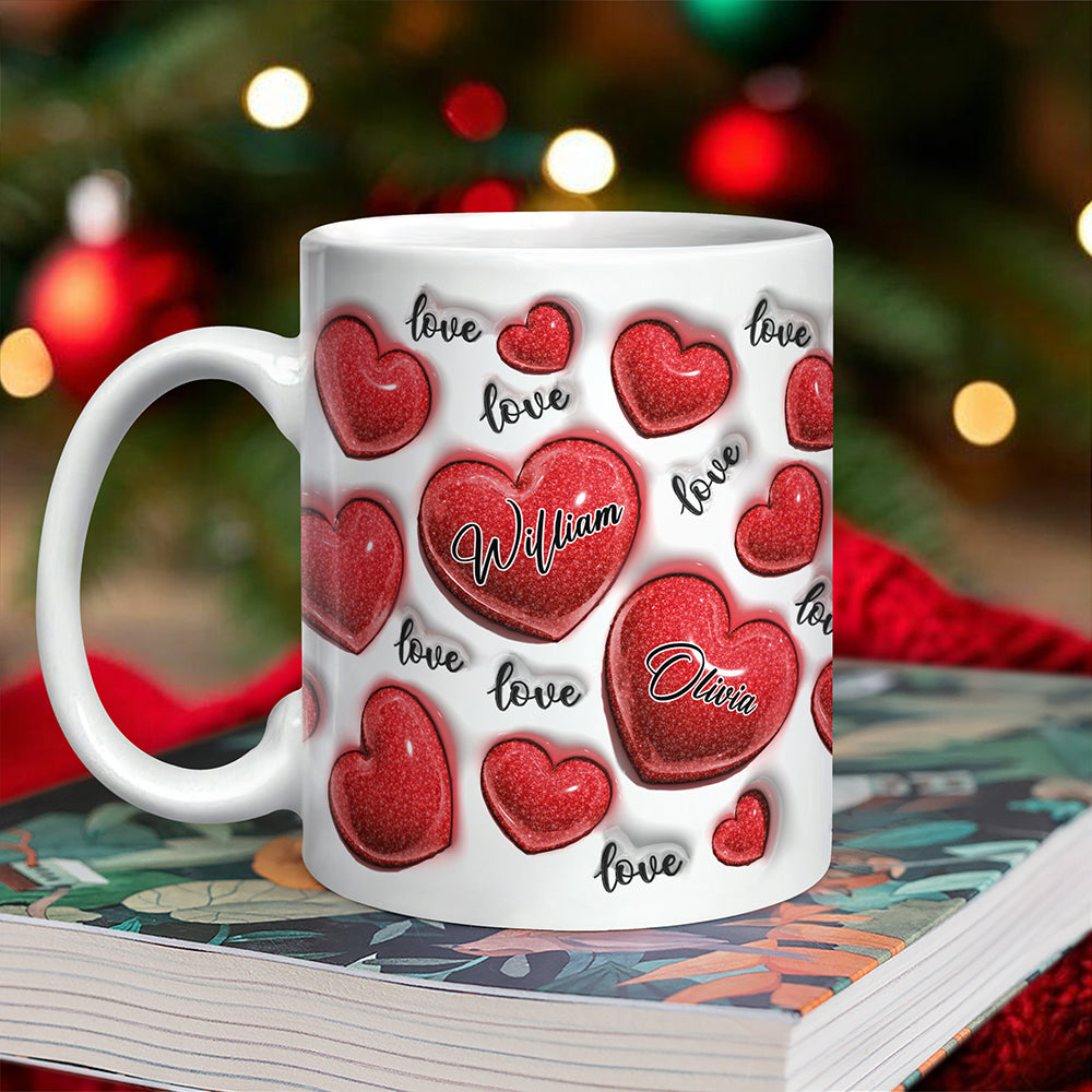 Personalized Custom Name Love Heart Valentine 3D Inflated Effect Mug For Couple TH10 896973