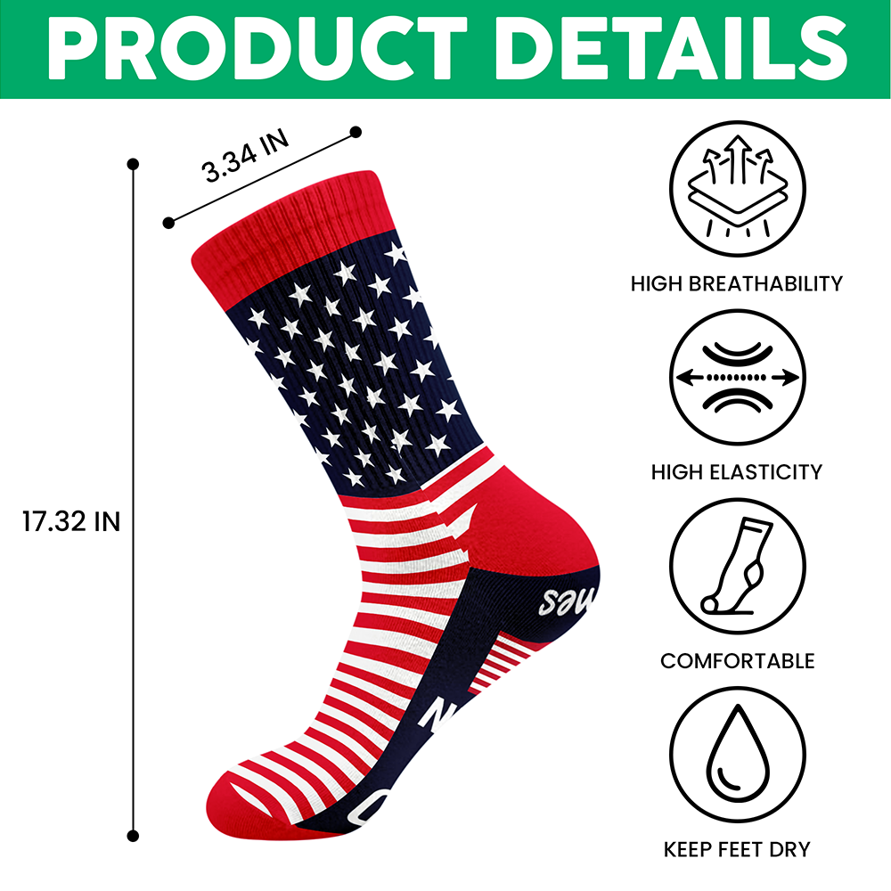 Custom Name Celebrate American 250th Anniversary USA Flag Socks CH07 899920