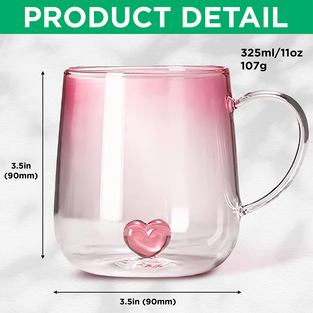 Custom Photo Floral Mom Pink Gradient Glass Mug - Gift For Grandma, Mom, Mother's Day HO82 901758