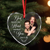 Custom Photo My Favorite Place In All The World Is Next To You Couple Heart Shape Glass Ornament HA75 892838