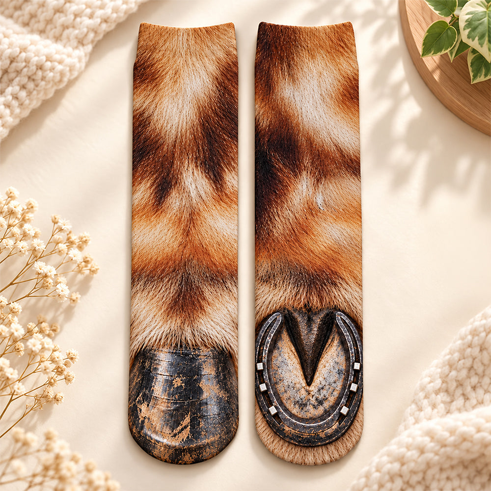 Funny 3D Horse Hoof Socks – Realistic Animal Feet Print Novelty Socks CH07 180834